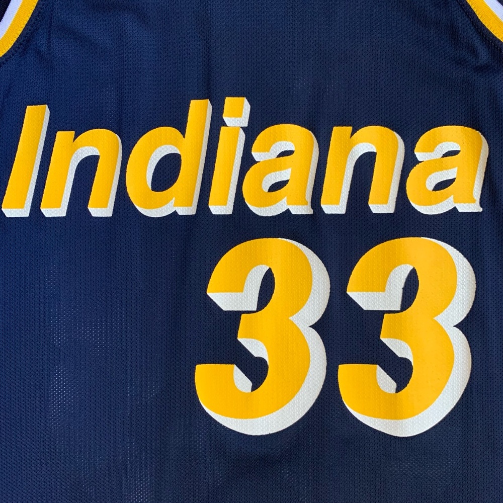 Rare Vintage Champion Antonio Davis Indiana Pacers #33 Blue NBA Jersey 36 Small - Picture 3 of 6